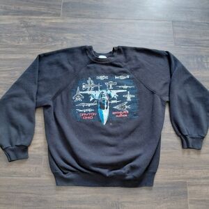 Vintage Planes Sweatshirt - Mens Size XL - Black - Dayton Birthplace of Aviation